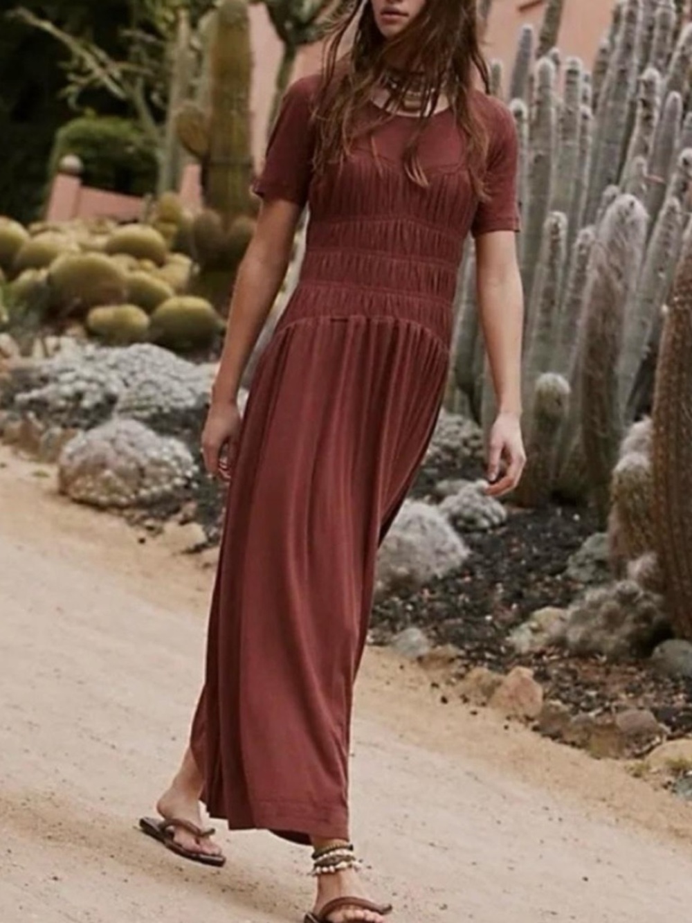 Free People FP Beach Meg Smocked Dress
